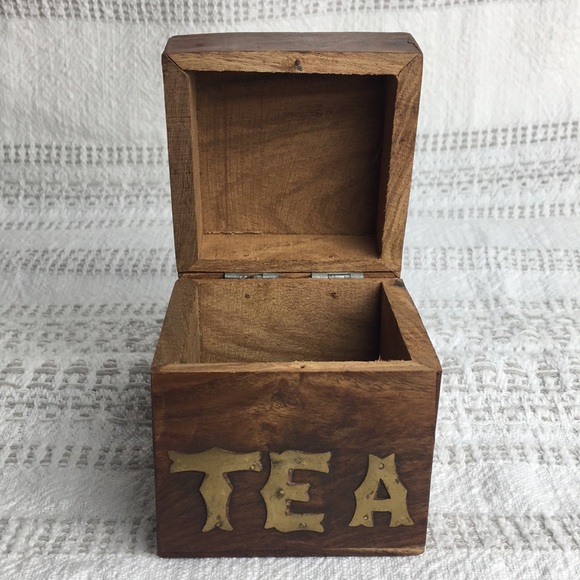 Wood and Brass Tea Storage Box - Picture 6 of 13